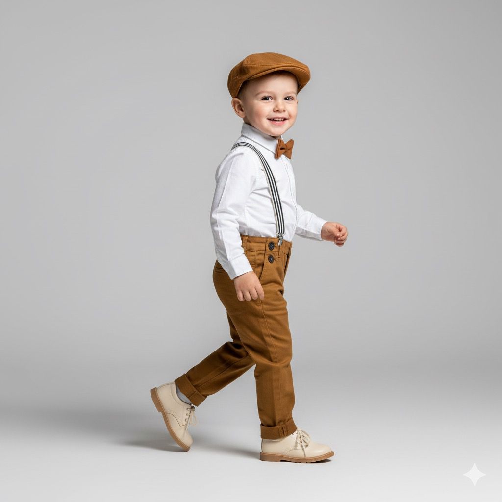 Stylish Brown & White Party Wear Outfit Set for Baby Boys