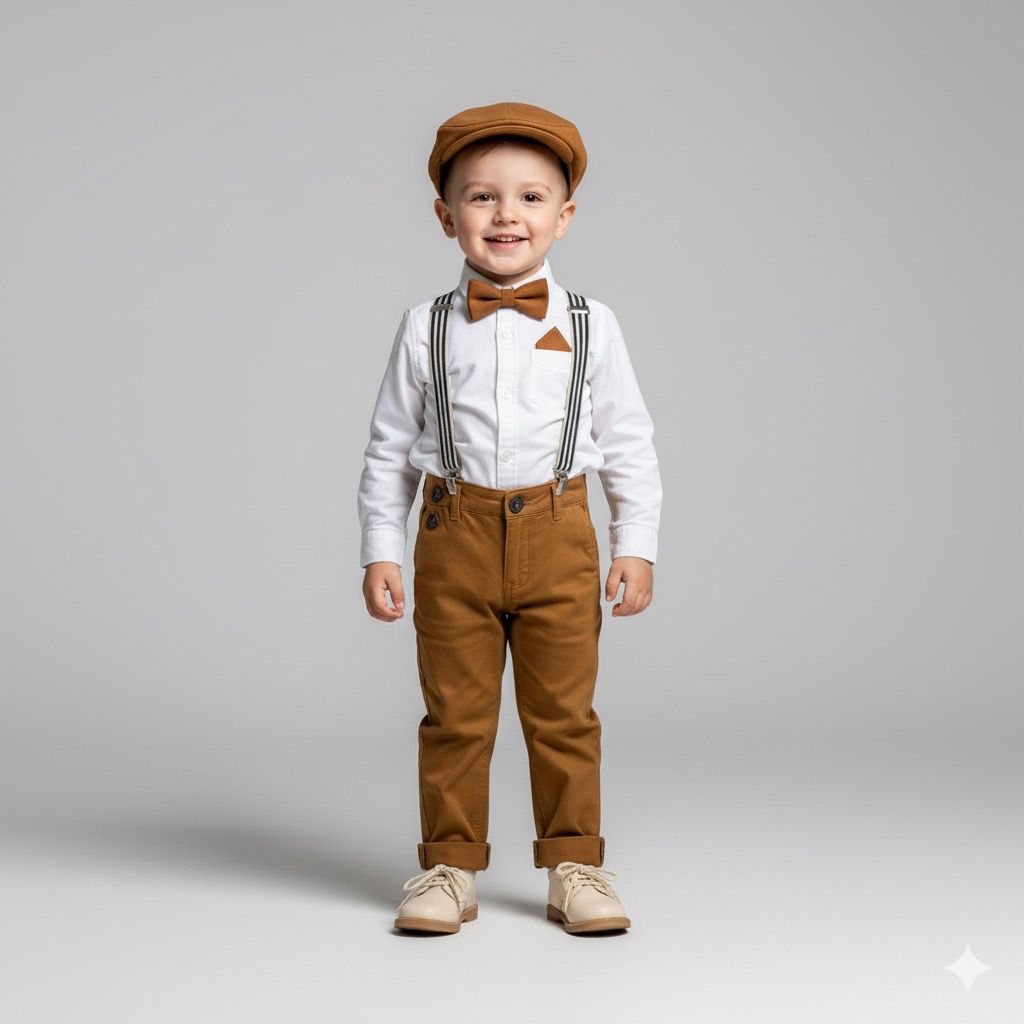 Stylish Brown & White Party Wear Outfit Set for Baby Boys